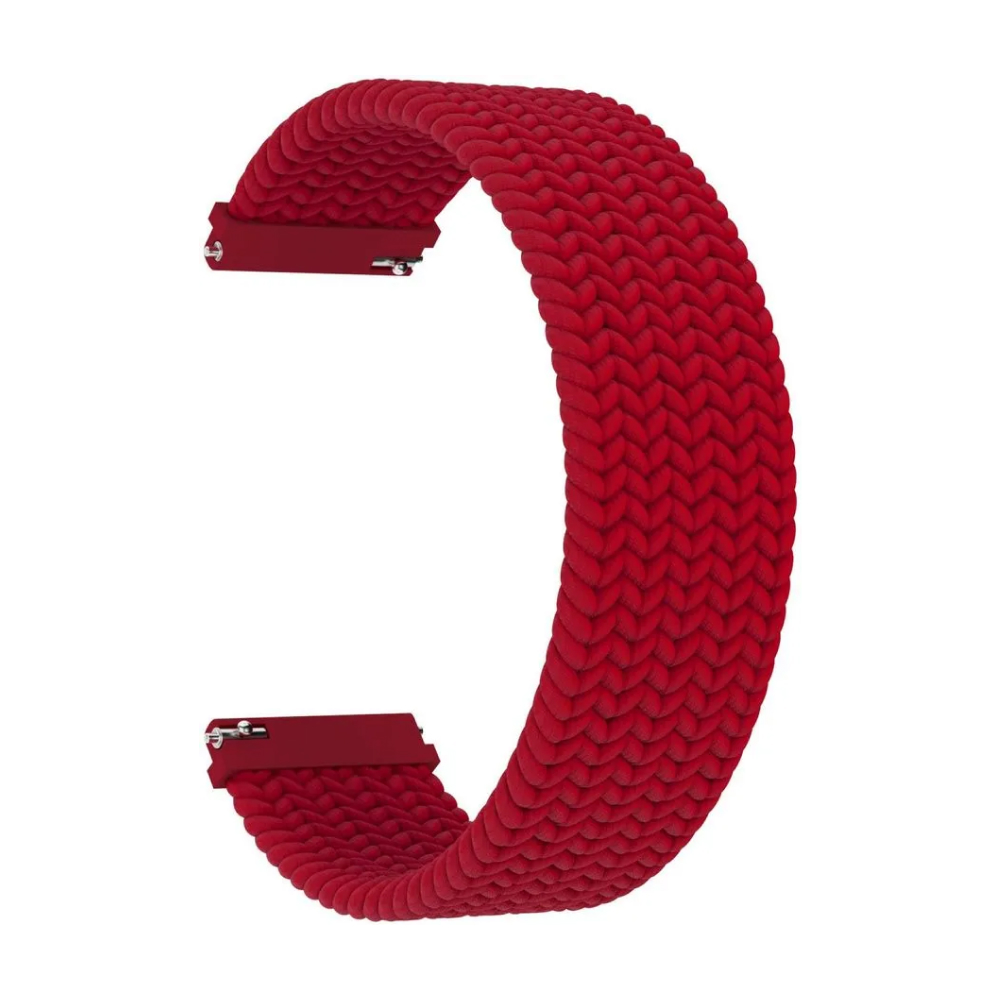 Ремешок нейлоновый плетёный для часов Lyambda Steropa 22мм, красный